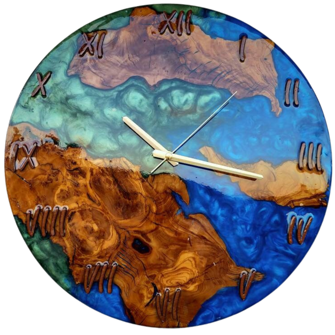 Epoxy clock, Resin clock, Clock for wall, Unique Wall Clock as a  Wedding Gift, Large wall clock resinwoodliving