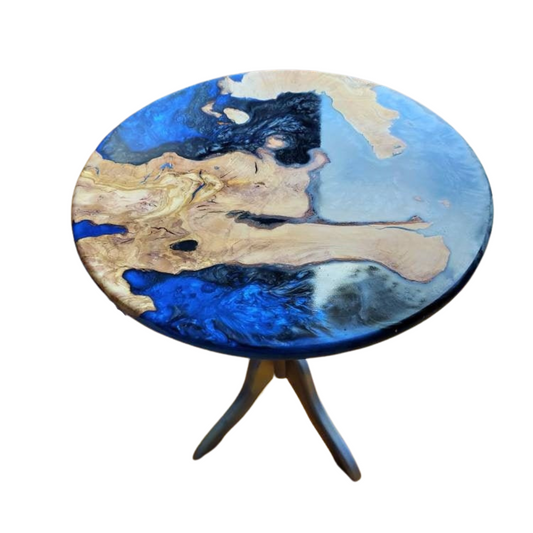 Epoxy Resin & Wood Table Top - Metallic resinwoodliving