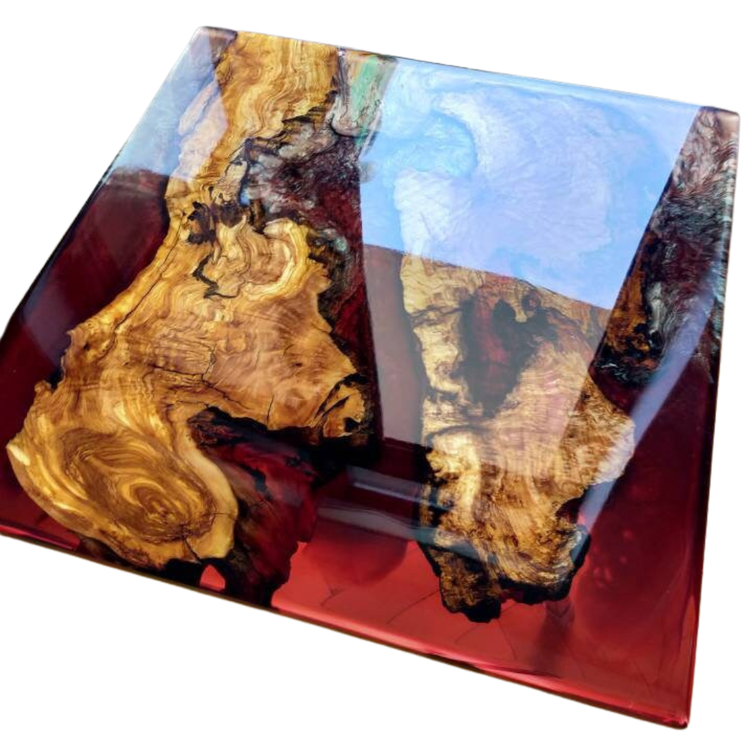 Epoxy Resin & Wood Table Top - Metallic resinwoodliving