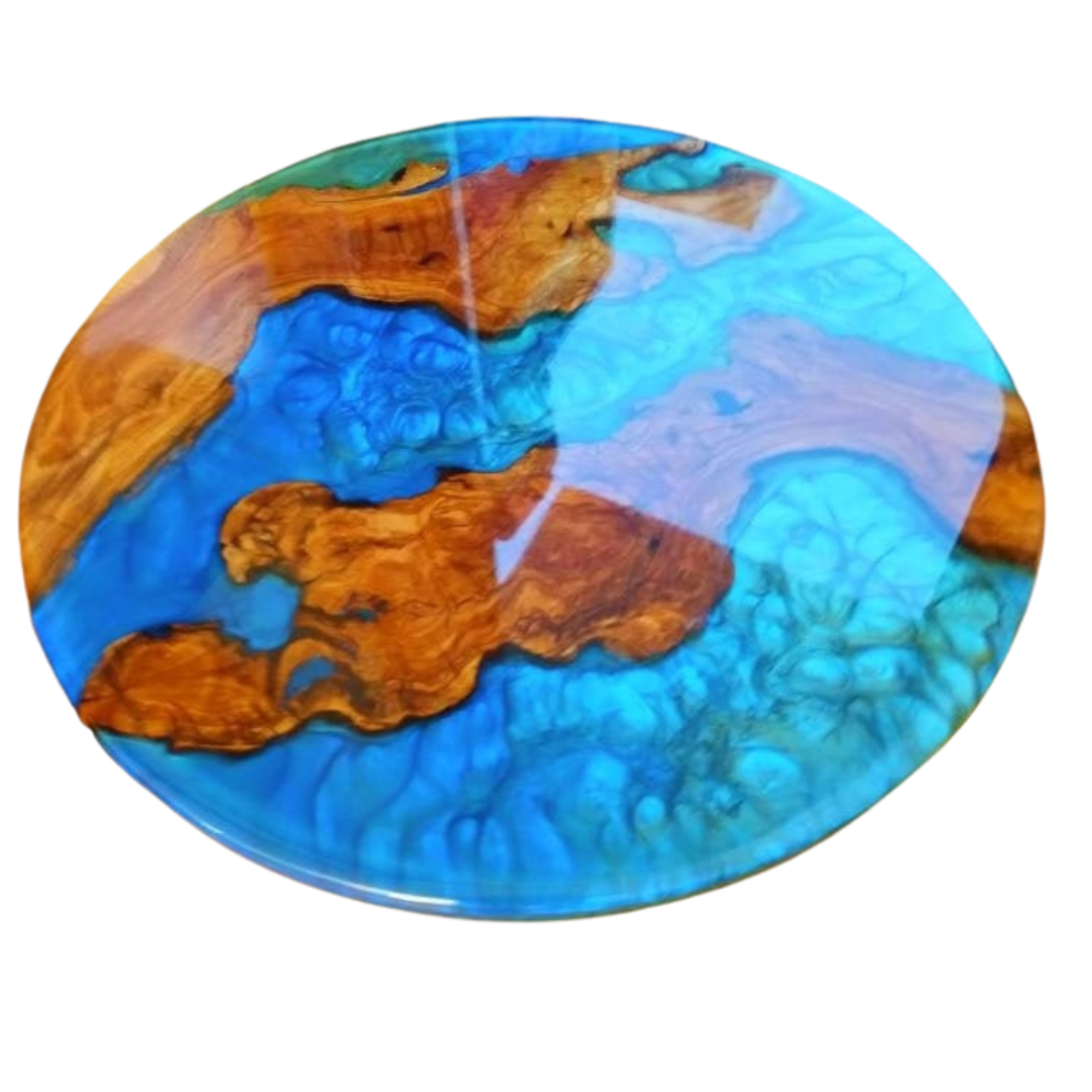 Epoxy Resin & Wood Table Top - Metallic resinwoodliving