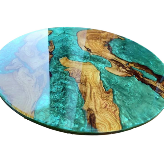 Epoxy Resin & Wood Table Top - Metallic resinwoodliving