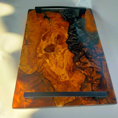 Epoxy Resin & Wood Serving Tray - No Edge Serving Tray resinwoodliving