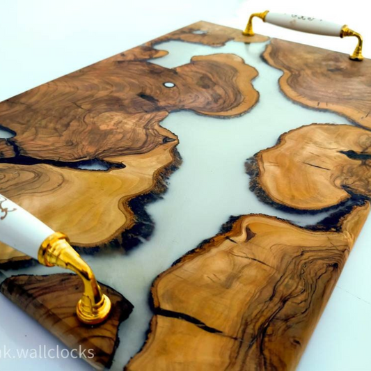 Epoxy Resin & Wood Serving Tray - No Edge Serving Tray resinwoodliving