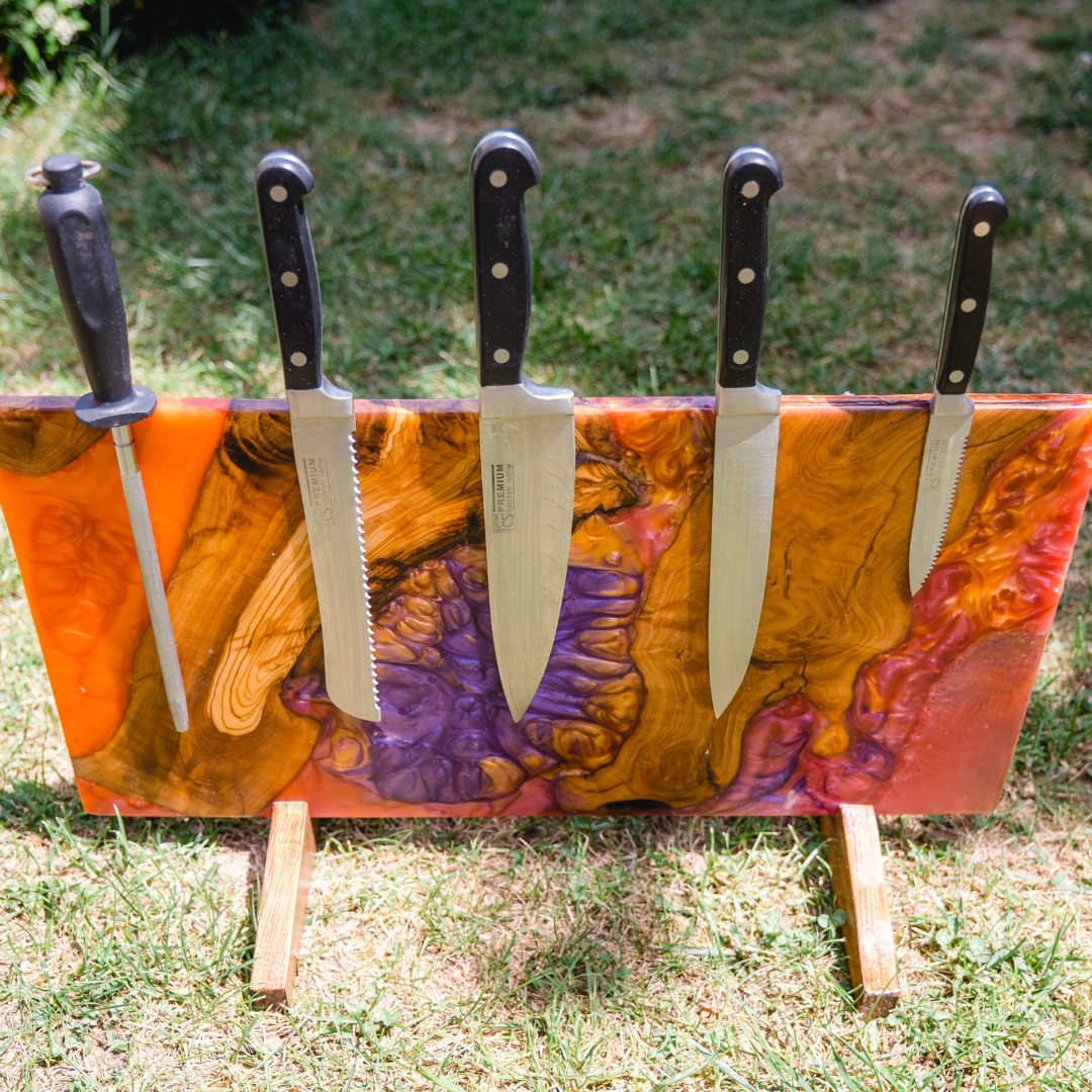 Epoxy Resin Magnetic Knife Rack / Knife Holder resinwoodliving