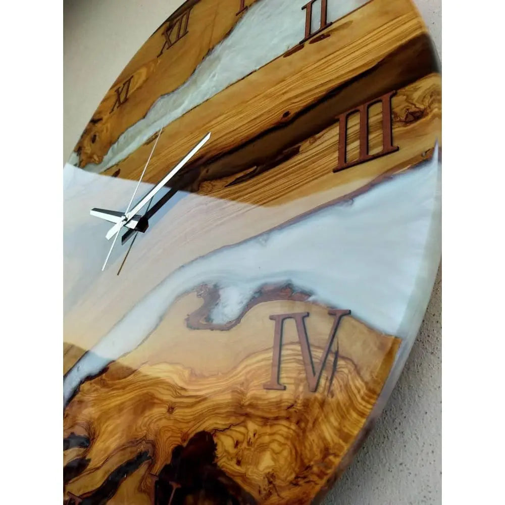 Bicolor Epoxy & Olive Wood Wall Clock Wholesale vendor