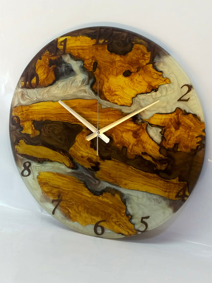 Bicolor Epoxy & Olive Wood Wall Clock ürününün kopyası Wholesale vendor