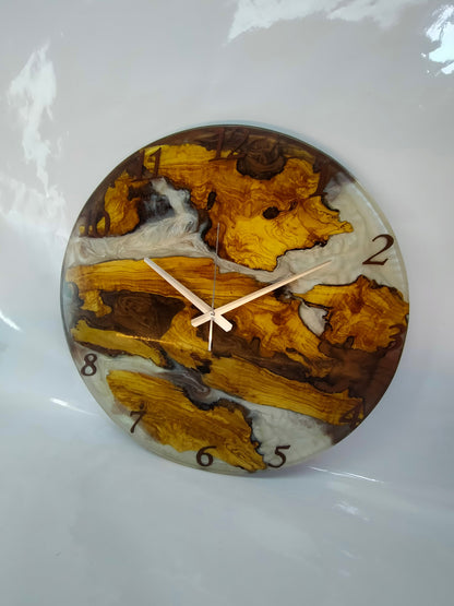 Bicolor Epoxy & Olive Wood Wall Clock ürününün kopyası Wholesale vendor