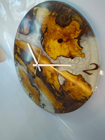 Bicolor Epoxy & Olive Wood Wall Clock ürününün kopyası Wholesale vendor