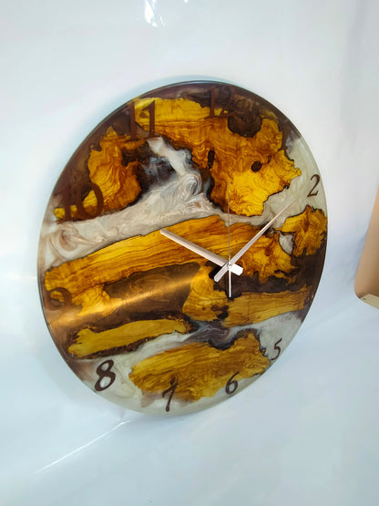 Bicolor Epoxy & Olive Wood Wall Clock ürününün kopyası Wholesale vendor