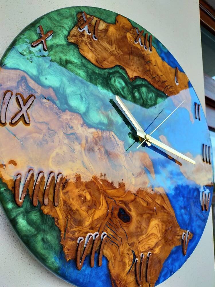 Epoxy clock, Resin clock, Clock for wall, Unique Wall Clock as a  Wedding Gift, Large wall clock Wholesale vendor