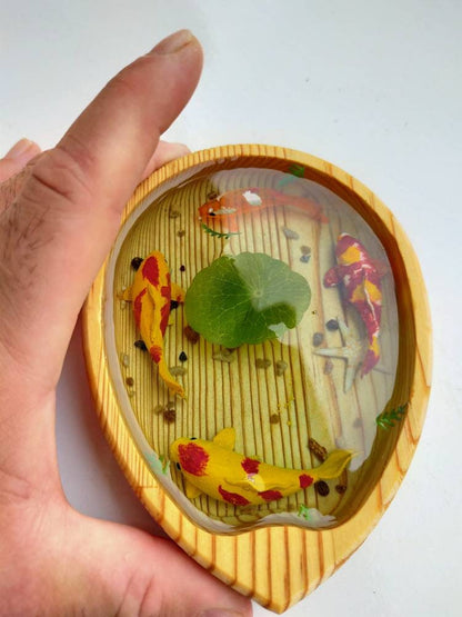 Koifish in resin, gift for friend, Aquarium Look 3D Resin, Housewarming gift resinwoodliving