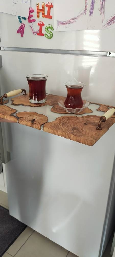 Epoxy Resin & Wood Serving Tray - No Edge Serving Tray resinwoodliving