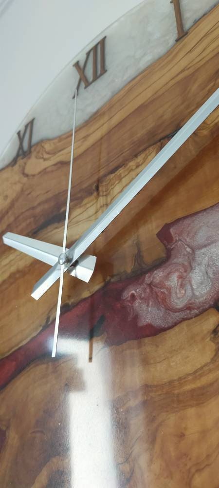 Bicolor Epoxy & Olive Wood Wall Clock Wholesale vendor