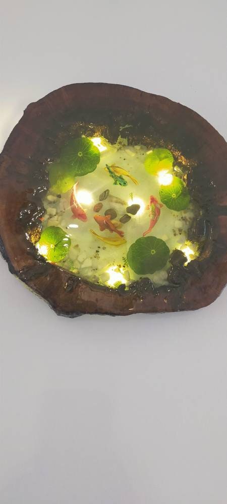 Koifish in resin, gift for friend, Aquarium Look 3D fish pond, Housewarming gift resinwoodliving