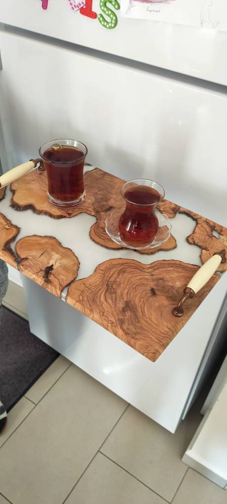 Epoxy Resin & Wood Serving Tray - No Edge Serving Tray resinwoodliving