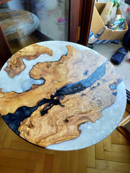 Epoxy Resin & Wood Table Top - Metallic Bicolor Wholesale vendor