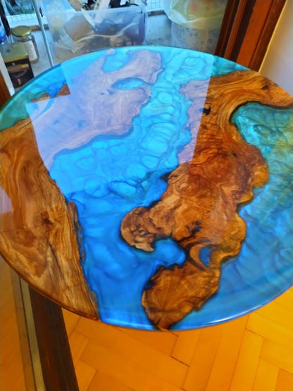 Epoxy Resin & Wood Table Top - Metallic resinwoodliving