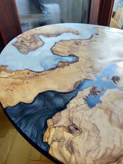 Epoxy Resin & Wood Table Top - Metallic Bicolor Wholesale vendor