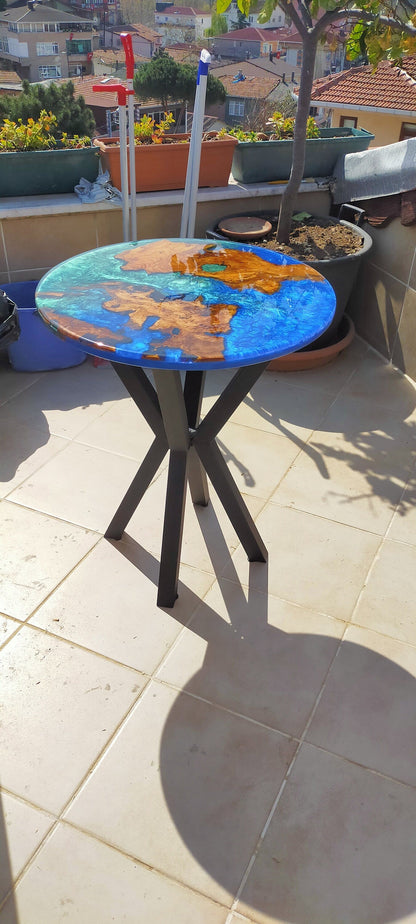 Epoxy Resin & Wood Table Top - Metallic Bicolor Wholesale vendor