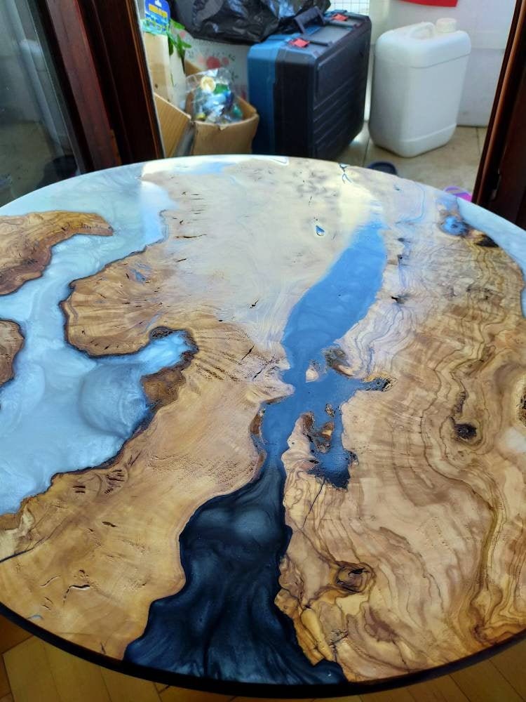 Epoxy Resin & Wood Table Top - Metallic Bicolor resinwoodliving