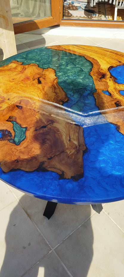 Epoxy Resin & Wood Table Top - Metallic Bicolor Wholesale vendor