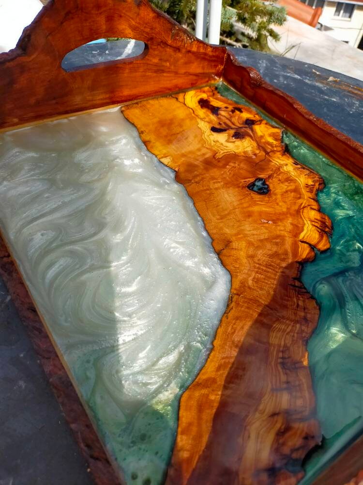 Epoxy Resin & Wood Serving Tray - Live Edge Serving Tray Wholesale vendor