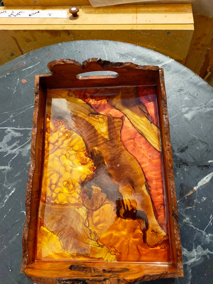 Epoxy Resin & Wood Serving Tray - Live Edge Serving Tray Wholesale vendor