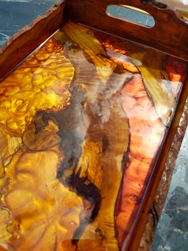 Epoxy Resin & Wood Serving Tray - Live Edge Serving Tray Wholesale vendor