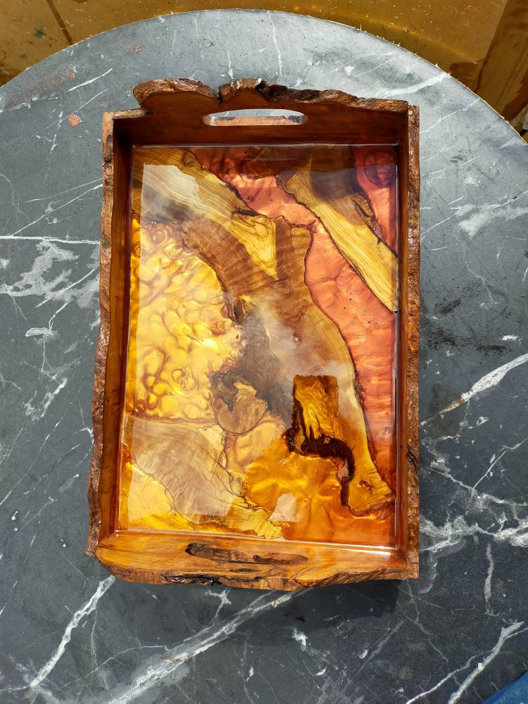 Epoxy Resin & Wood Serving Tray - Live Edge Serving Tray Wholesale vendor