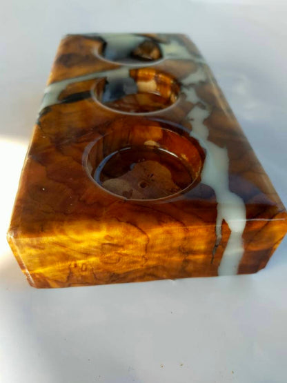 Epoxy Candle holder resinwoodliving