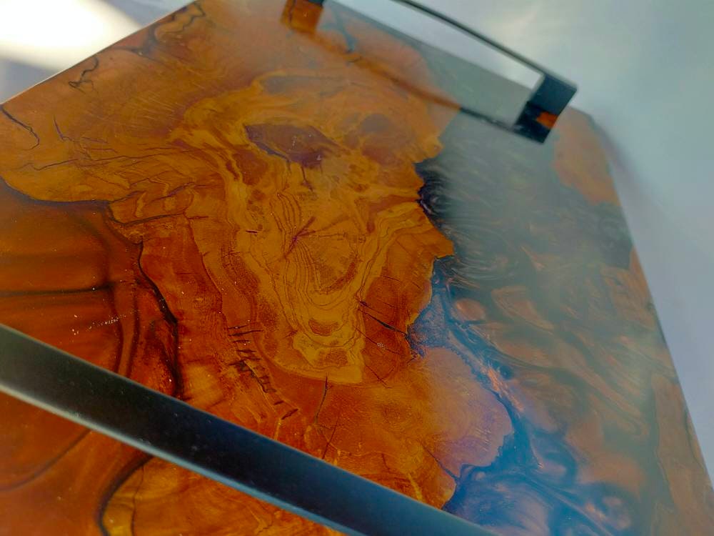 Epoxy Resin & Wood Serving Tray - No Edge Serving Tray resinwoodliving