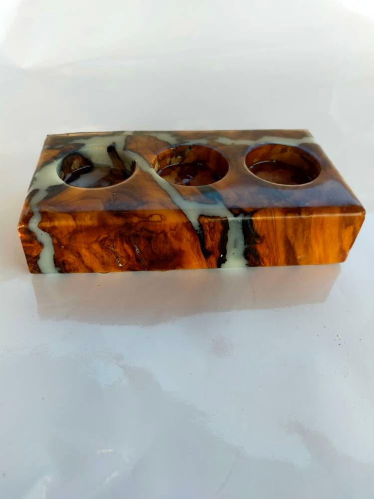 Epoxy Candle holder resinwoodliving