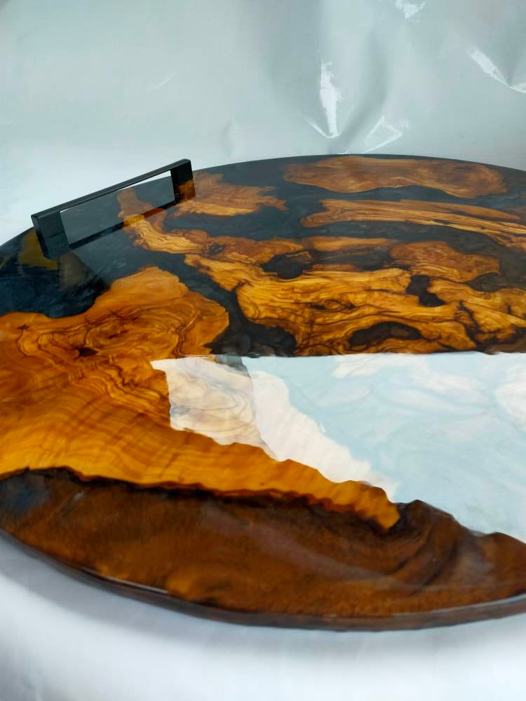 Epoxy Resin & Wood Serving Tray - No Edge Serving Tray Wholesale vendor