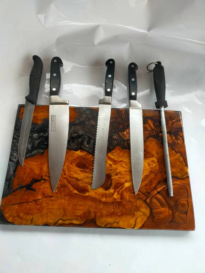 Epoxy Resin Magnetic Knife Rack / Knife Holder resinwoodliving