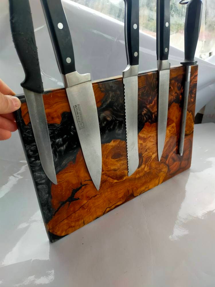 Magnetic Knife Rack, Magnetic Knife Block,wood and Resin Magnetic