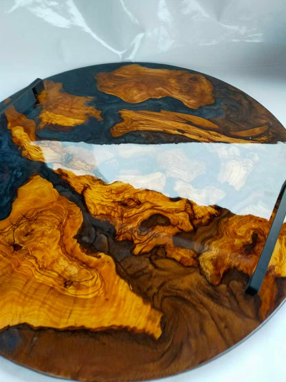 Epoxy Resin & Wood Serving Tray - No Edge Serving Tray Wholesale vendor
