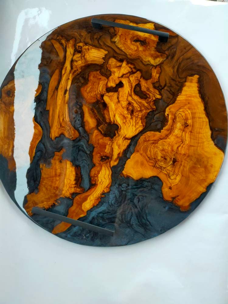 Epoxy Resin & Wood Serving Tray - No Edge Serving Tray Wholesale vendor