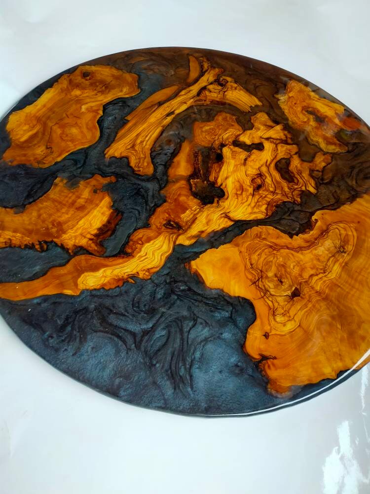 Epoxy Resin & Wood Table Top - Metallic Bicolor resinwoodliving