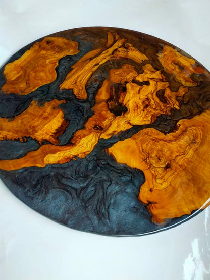 Epoxy Resin & Wood Table Top - Metallic Bicolor resinwoodliving