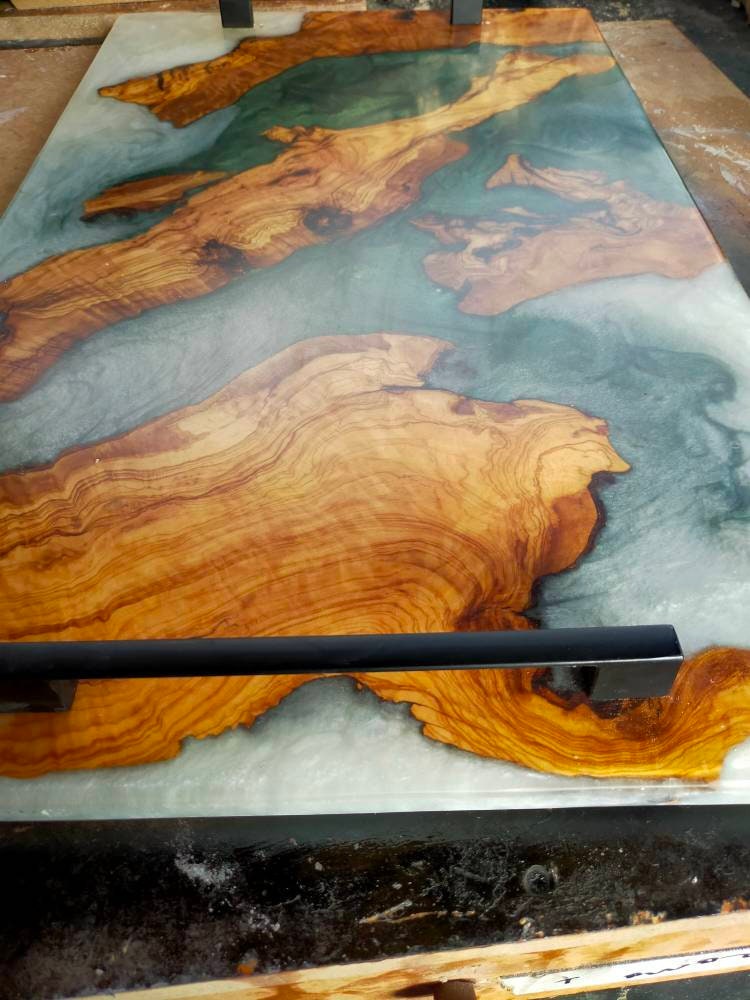 Epoxy Resin & Wood Serving Tray - No Edge Serving Tray resinwoodliving