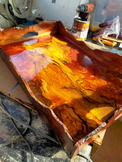 Epoxy Resin & Wood Serving Tray - Live Edge Serving Tray Wholesale vendor