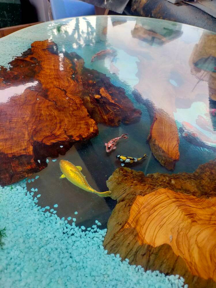 Epoxy Resin & Wood Table Top - Aquarium Wholesale vendor