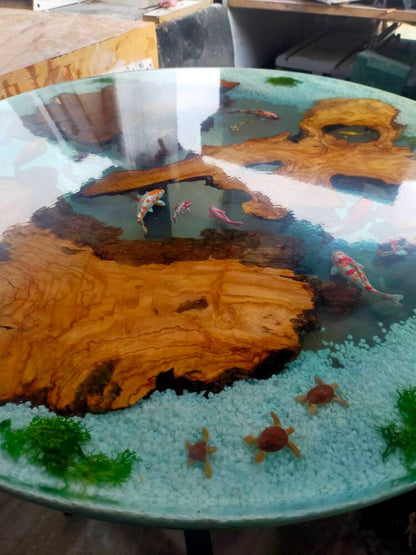 Epoxy Resin & Wood Table Top - Aquarium Wholesale vendor