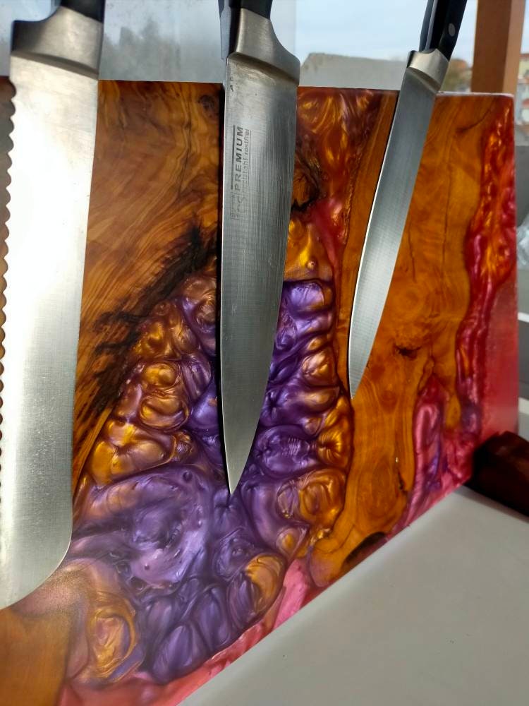 Epoxy Resin Magnetic Knife Rack / Knife Holder resinwoodliving