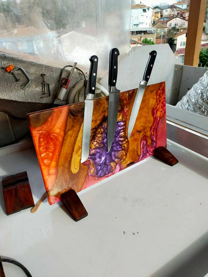 Epoxy Resin Magnetic Knife Rack / Knife Holder resinwoodliving