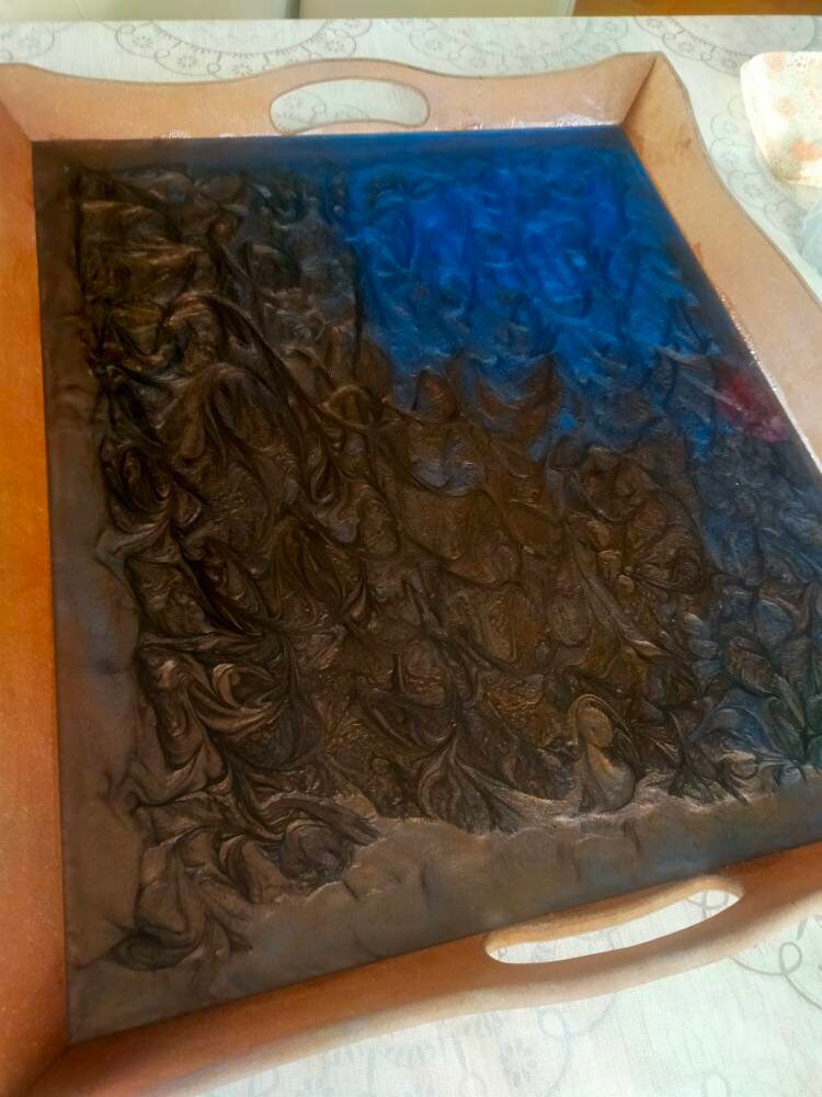Epoxy Resin & Wood Serving Tray - Regular Edge Serving Tray Wholesale vendor