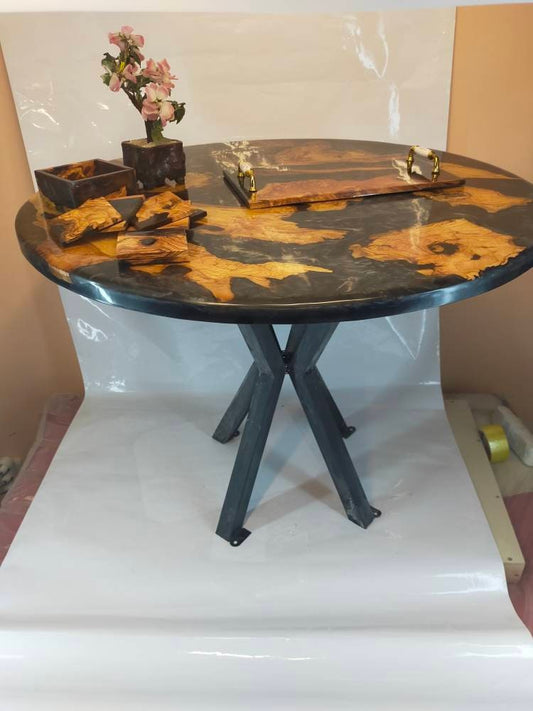 Resin table top, Epoxy Coffee table top, epoxy table top, wooden table top, custom epoxy river table top, resin din table, epoxy din table Resin Wood Living