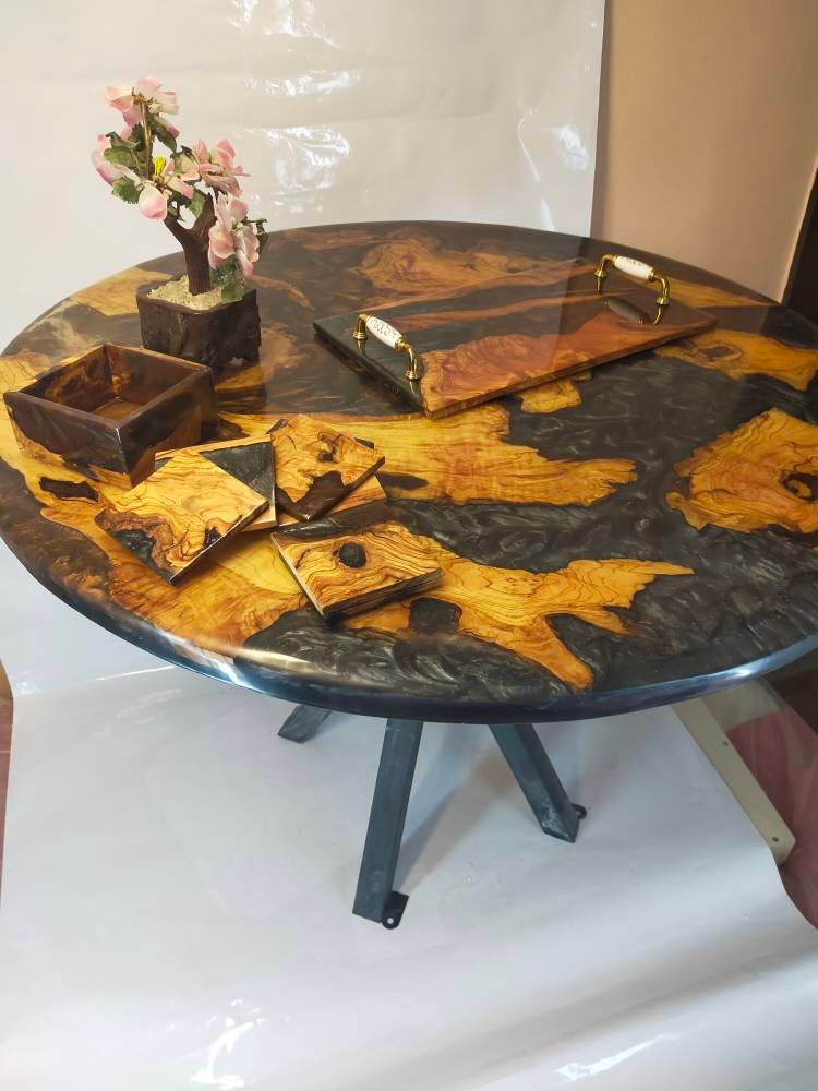 Resin table top, Epoxy Coffee table top, epoxy table top, wooden table top, custom epoxy river table top, resin din table, epoxy din table Wholesale vendor