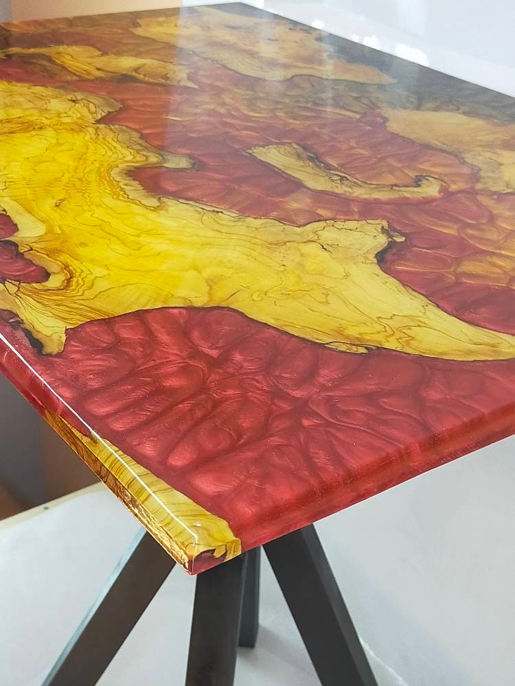 Resin table top, Epoxy Coffee table top, epoxy table top, wooden table top, custom epoxy river table top, resin din table, epoxy din table Resin Wood Living