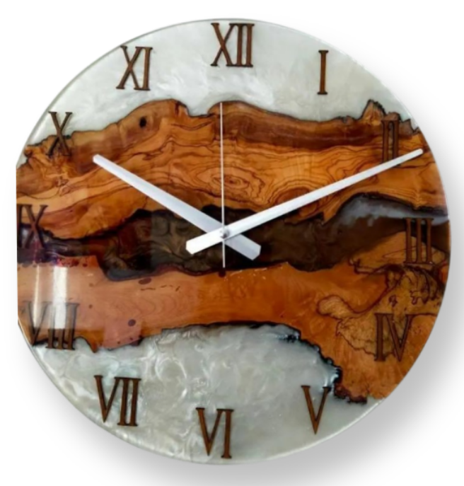 Bicolor Epoxy & Olive Wood Wall Clock Wholesale vendor